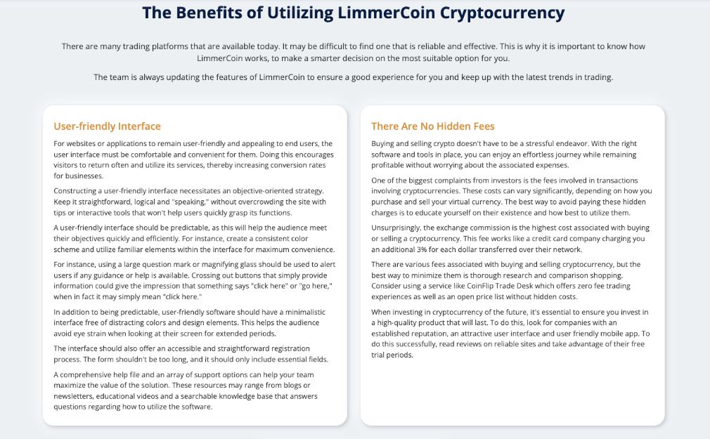 The benefits of Limmercoin